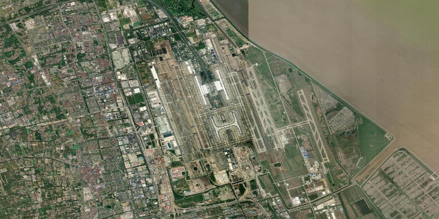 Satellitenbild Shanghai Pudong International Airport